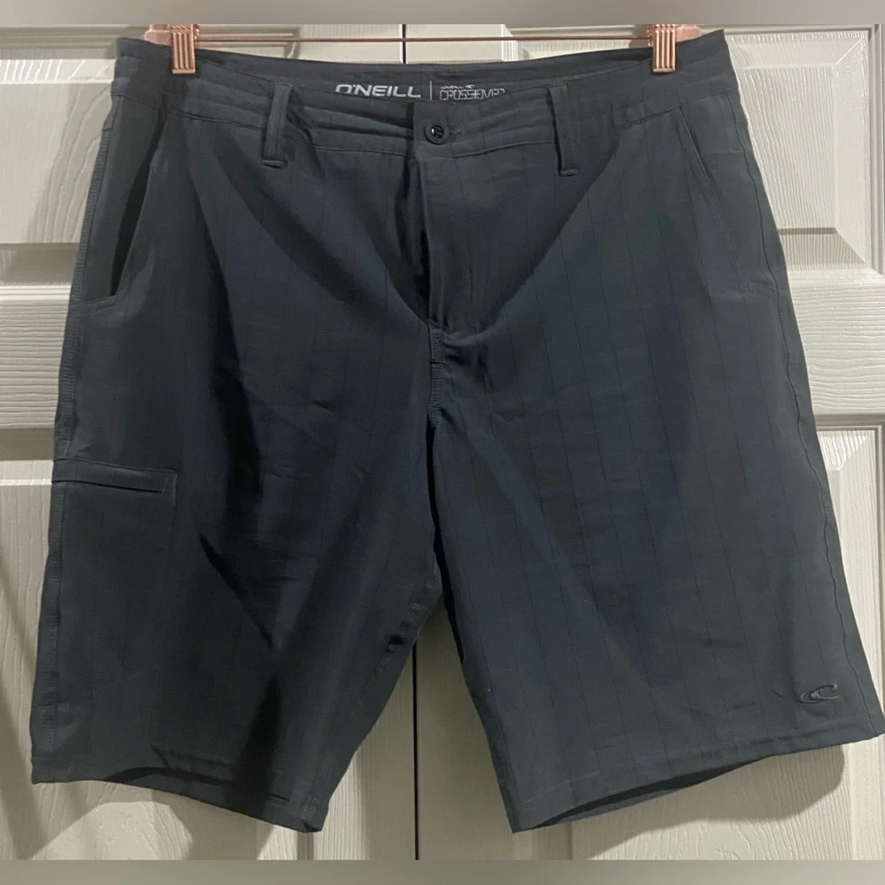 O'neill Mens Crossover Shorts 36 x 11 Black Stretch Flat Frront Casual
